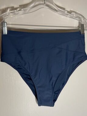 NWT: CUPSHE High-Waist Swim Briefs - Navy Size Medium